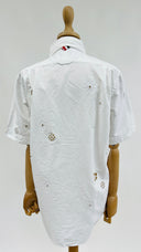 Camicia fiori ricamati bianca THOM Browne
