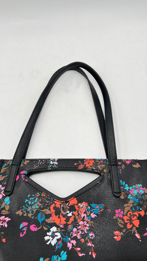 Borsa in pelle a fiori