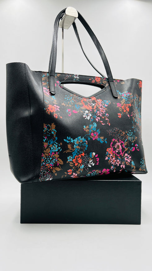 Borsa in pelle a fiori