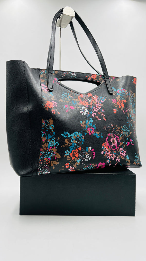 Borsa in pelle a fiori