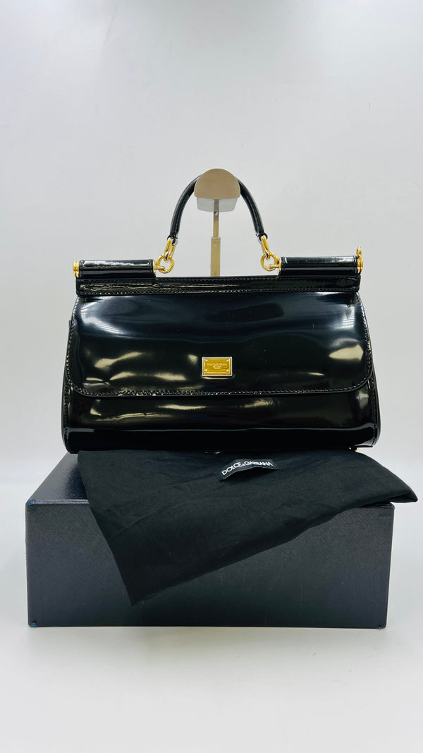 Borsa “Sicily” nera vernice