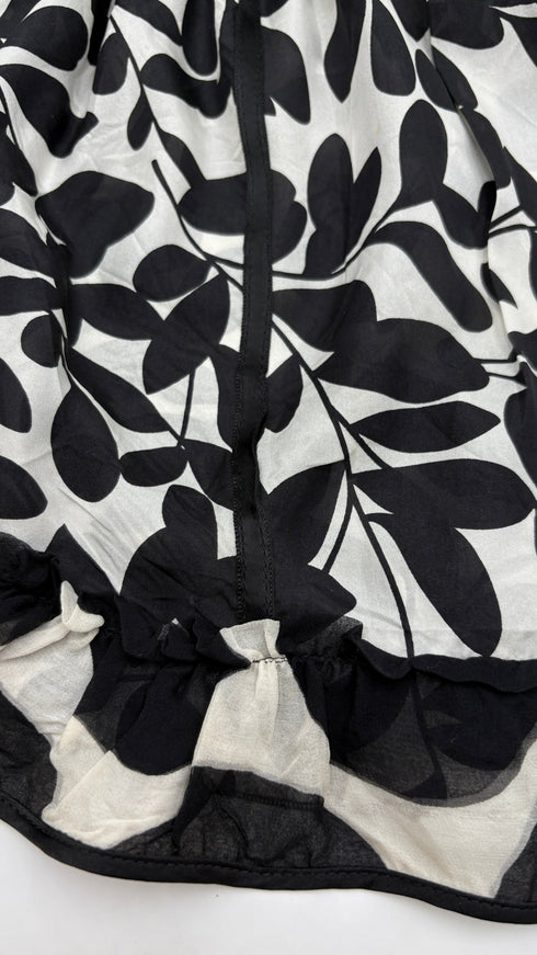 Top bianco nero foliage