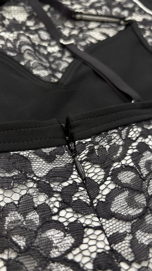 Abito midi in pizzo