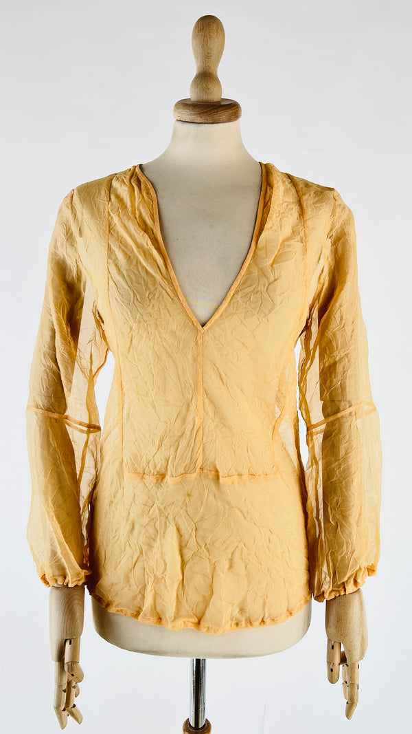 Blusa in seta trasparente
