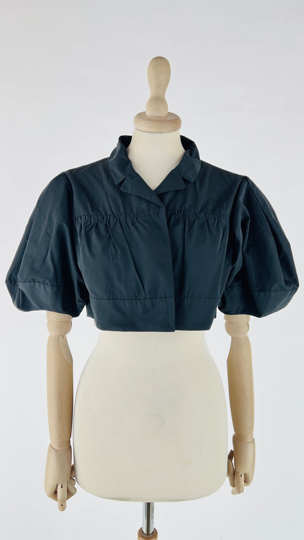 Giacca cropped in twill tech