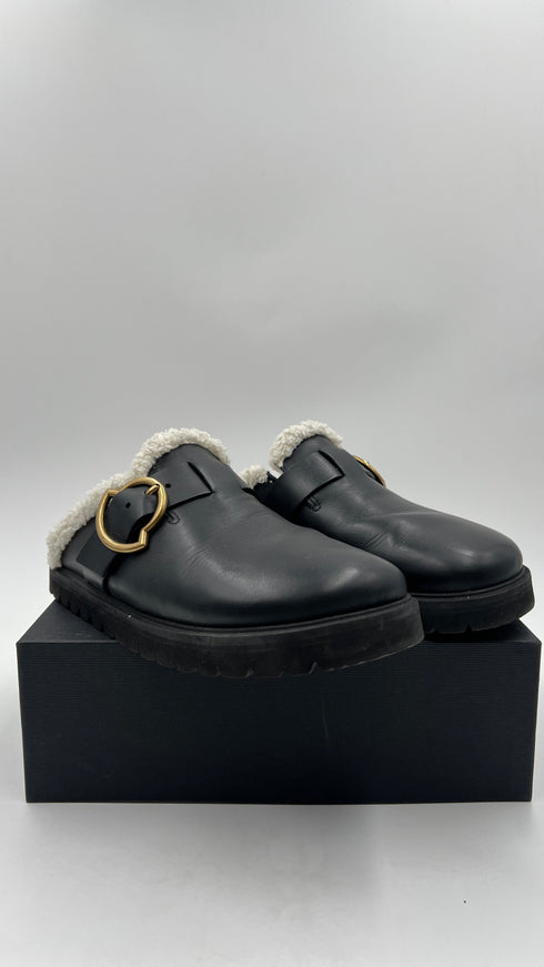 Mules pelle nera N.38