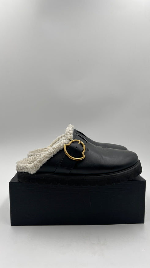 Mules pelle nera N.38