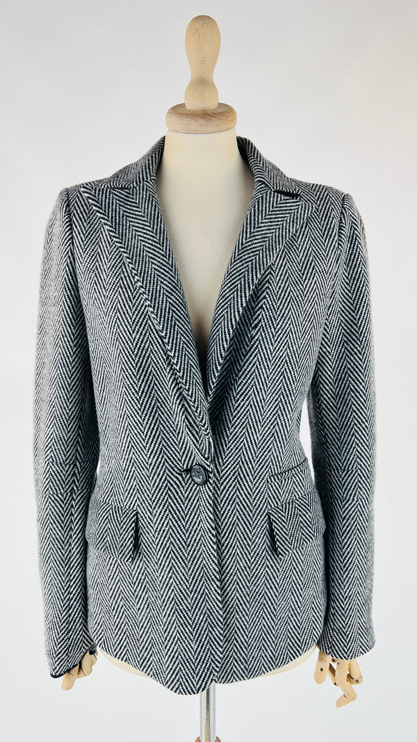 Blazer spigato in lana e cashmere