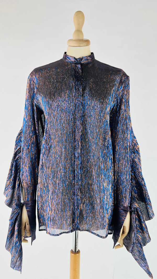 Camicia lurex con volant