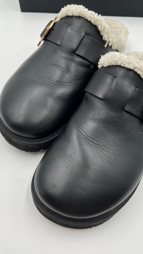 Mules pelle nera N.38