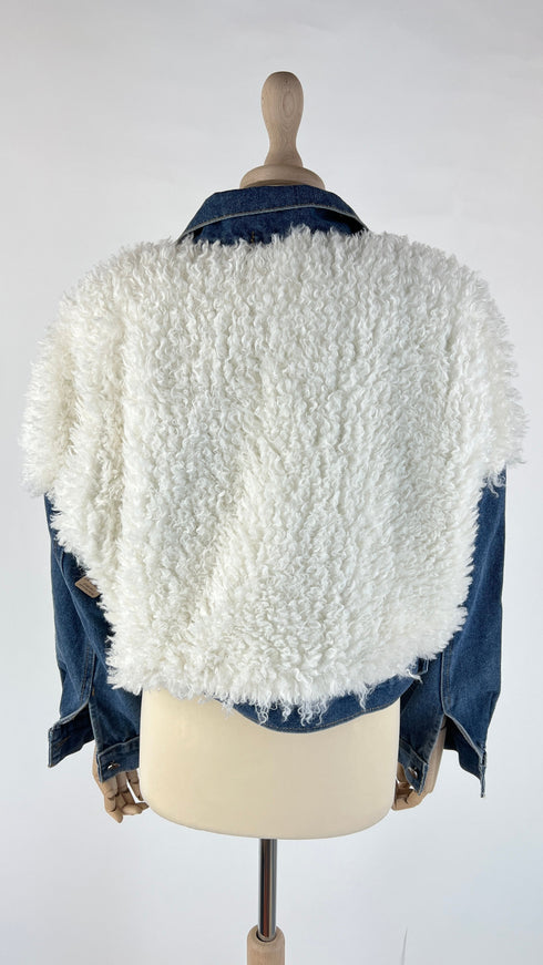 Giacca denim eco-pelliccia