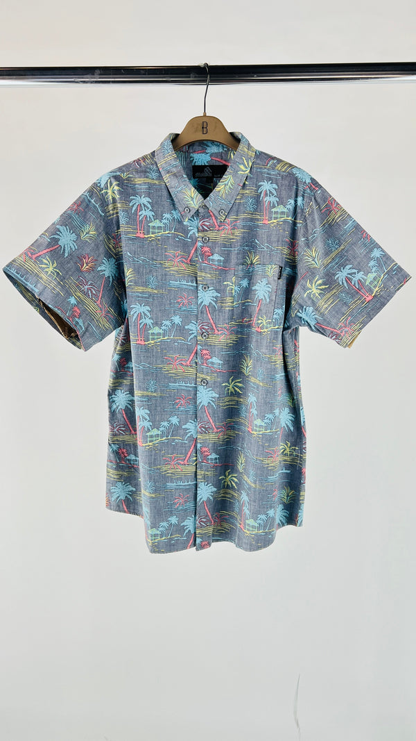 Camicia button down con motivo a palma