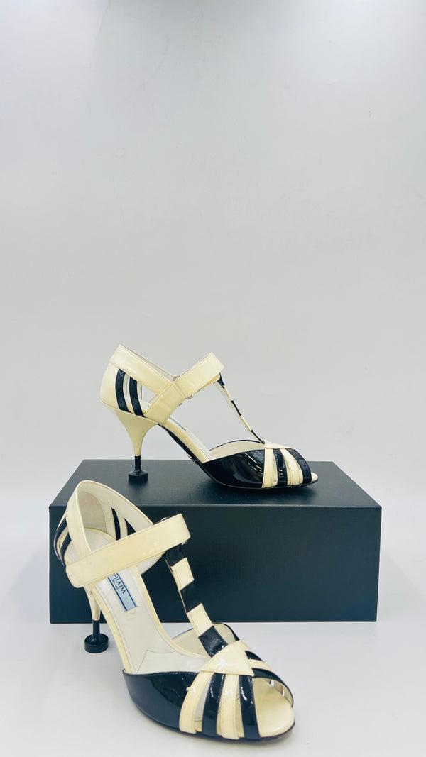 Sandalo in pelle bicolor N.37,5