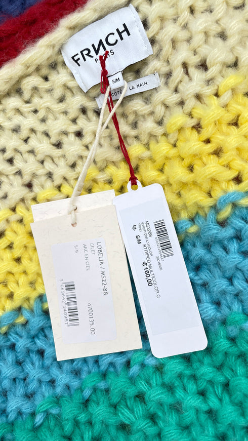 Cardigan righe cartellino