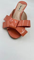 Mules pelle verniciata con fiocco N.38
