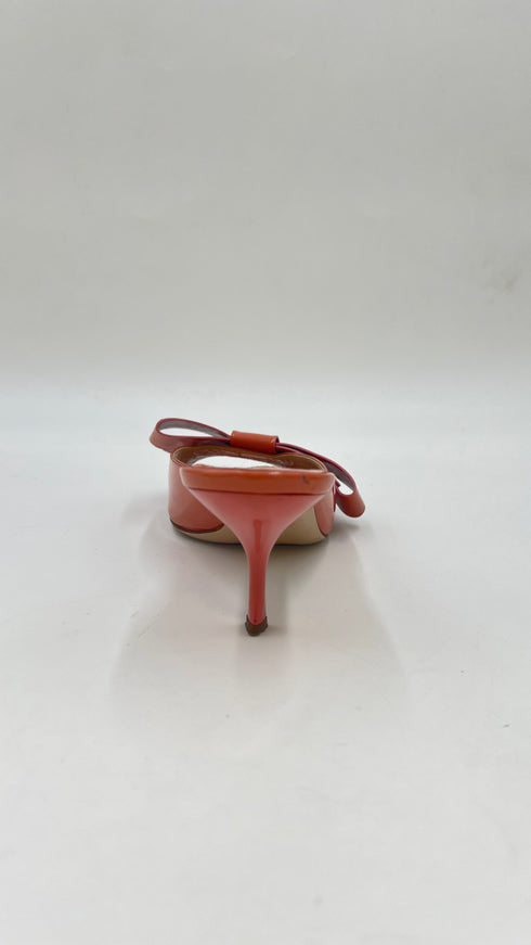 Mules pelle verniciata con fiocco N.38
