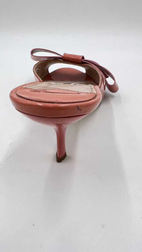 Mules pelle verniciata con fiocco N.38
