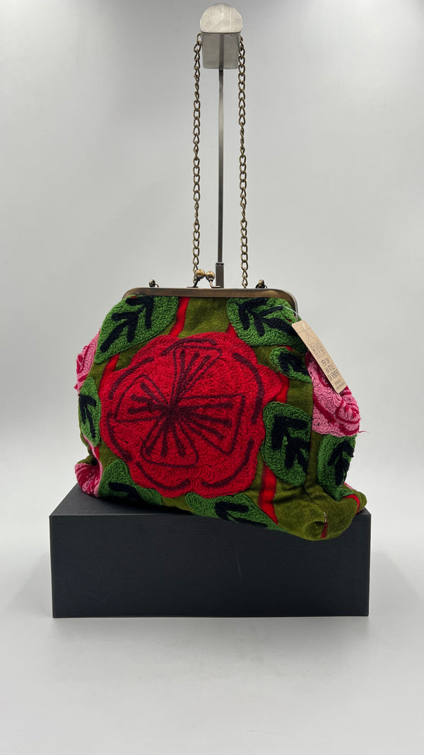 Borsa tessuto fiori