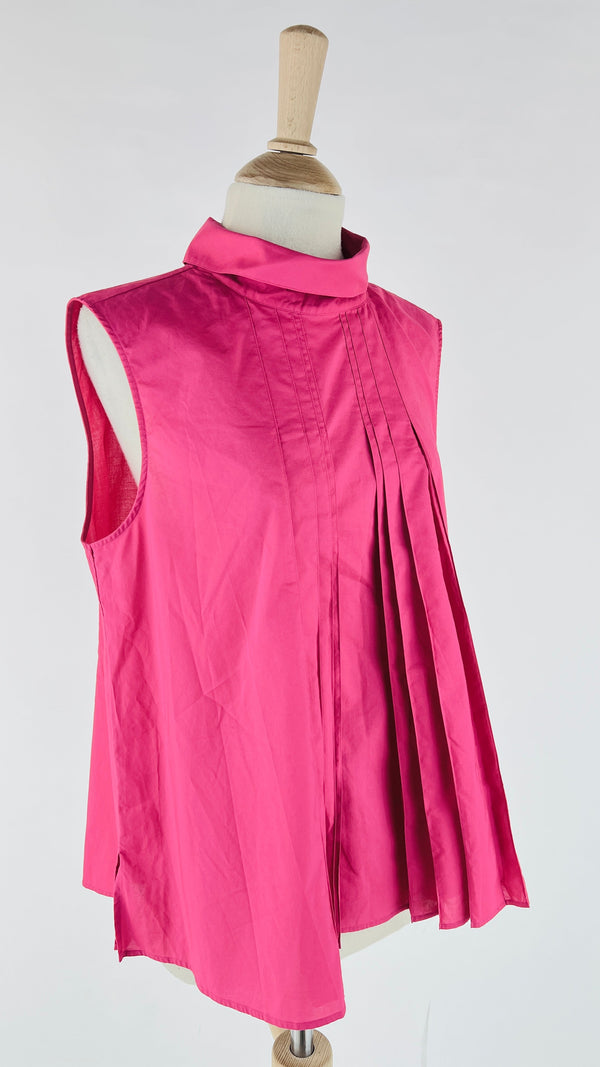 Camicia smanicata plisettata