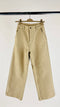 Pantaloni beige a gamba larga