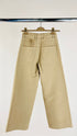 Pantaloni beige a gamba larga