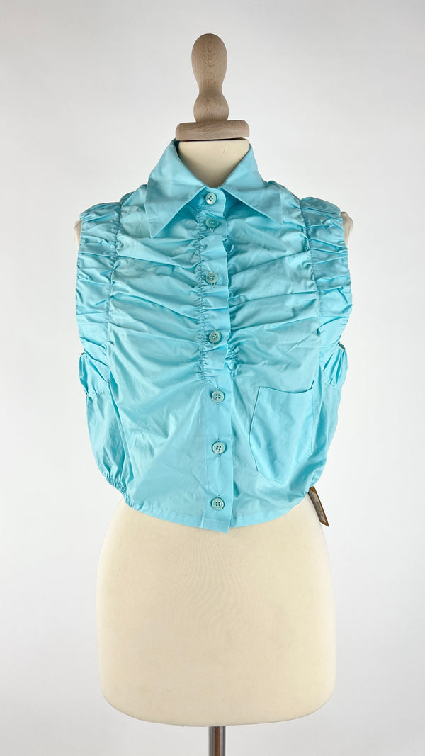 Camicia smanicata arricciata