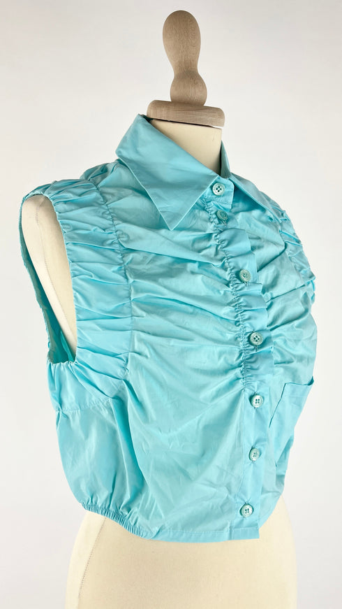 Camicia smanicata arricciata