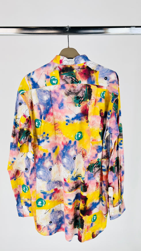 Camicia stampa stile graffiti multicolor