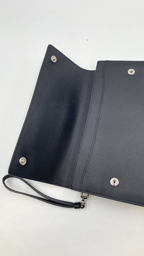 Pochette geometrica saffiano