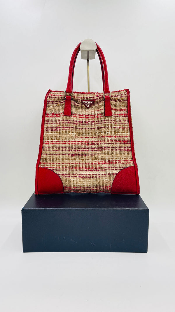 Tote bag tweed pelle