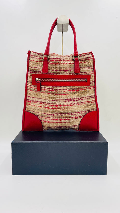 Tote bag tweed pelle