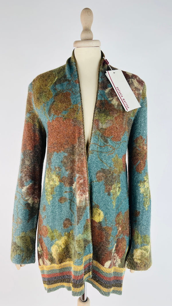 Cardigan fiori lurex con cartellino