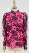 Blusa fiori drappeggiata