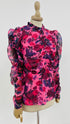 Blusa fiori drappeggiata