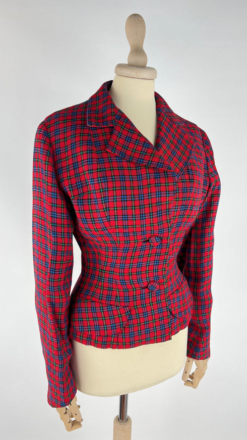 Blazer tartan corto