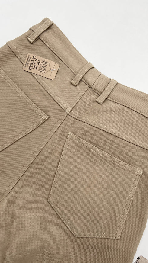 Pantaloni beige a gamba larga