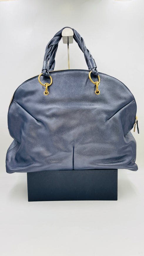 Borsa pelle metallizzata