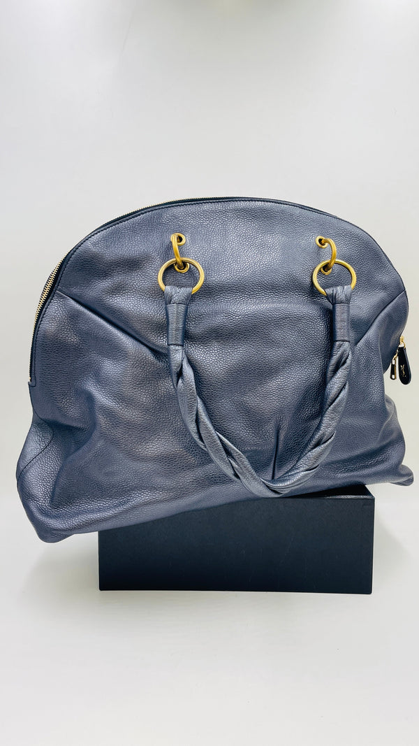 Borsa pelle metallizzata
