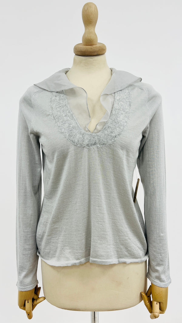 Maglia scollo volant