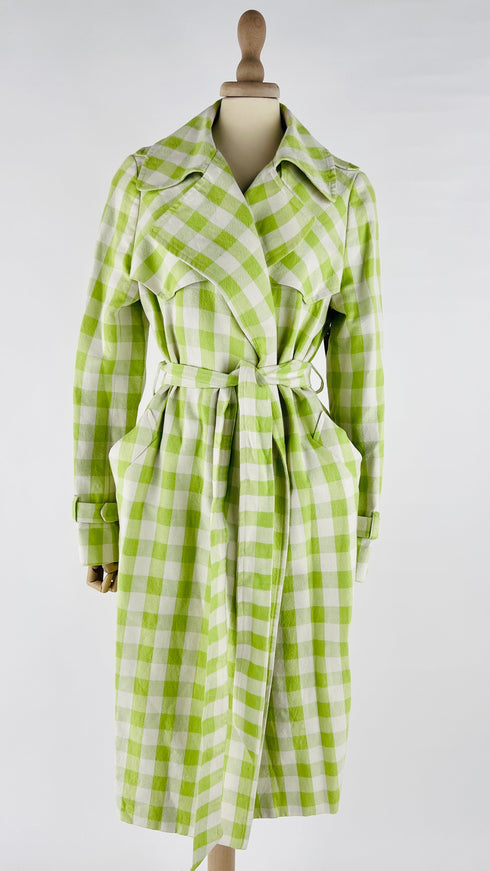 Trench vichy cotone e lino