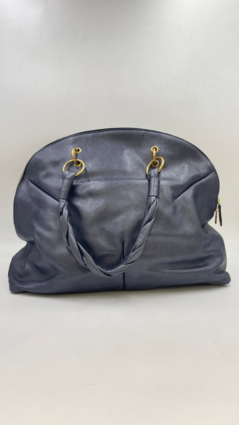 Borsa pelle metallizzata