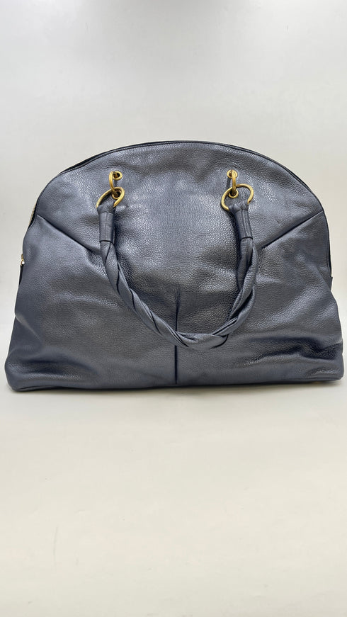 Borsa pelle metallizzata