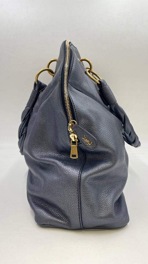 Borsa pelle metallizzata
