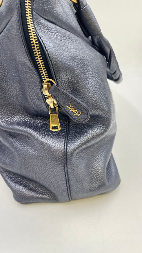 Borsa pelle metallizzata