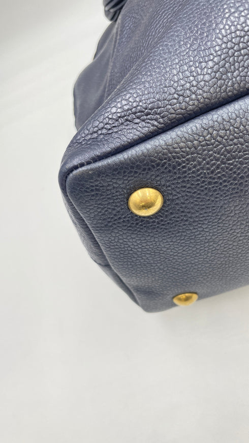 Borsa pelle metallizzata