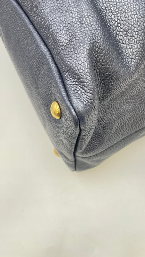 Borsa pelle metallizzata