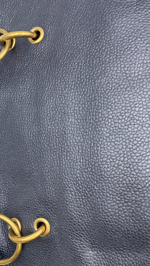 Borsa pelle metallizzata