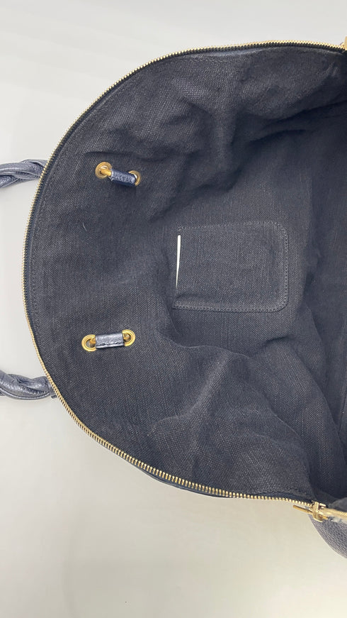 Borsa pelle metallizzata