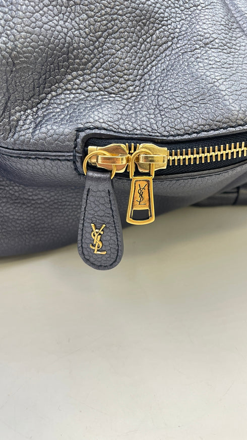Borsa pelle metallizzata