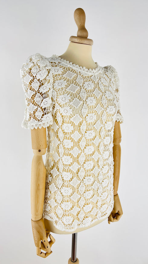 Top in pizzo bianco